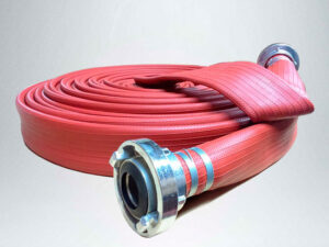 Manguera Plana de Incendio - Color Roja 3" x 25Mts DUX con Acoples Storz